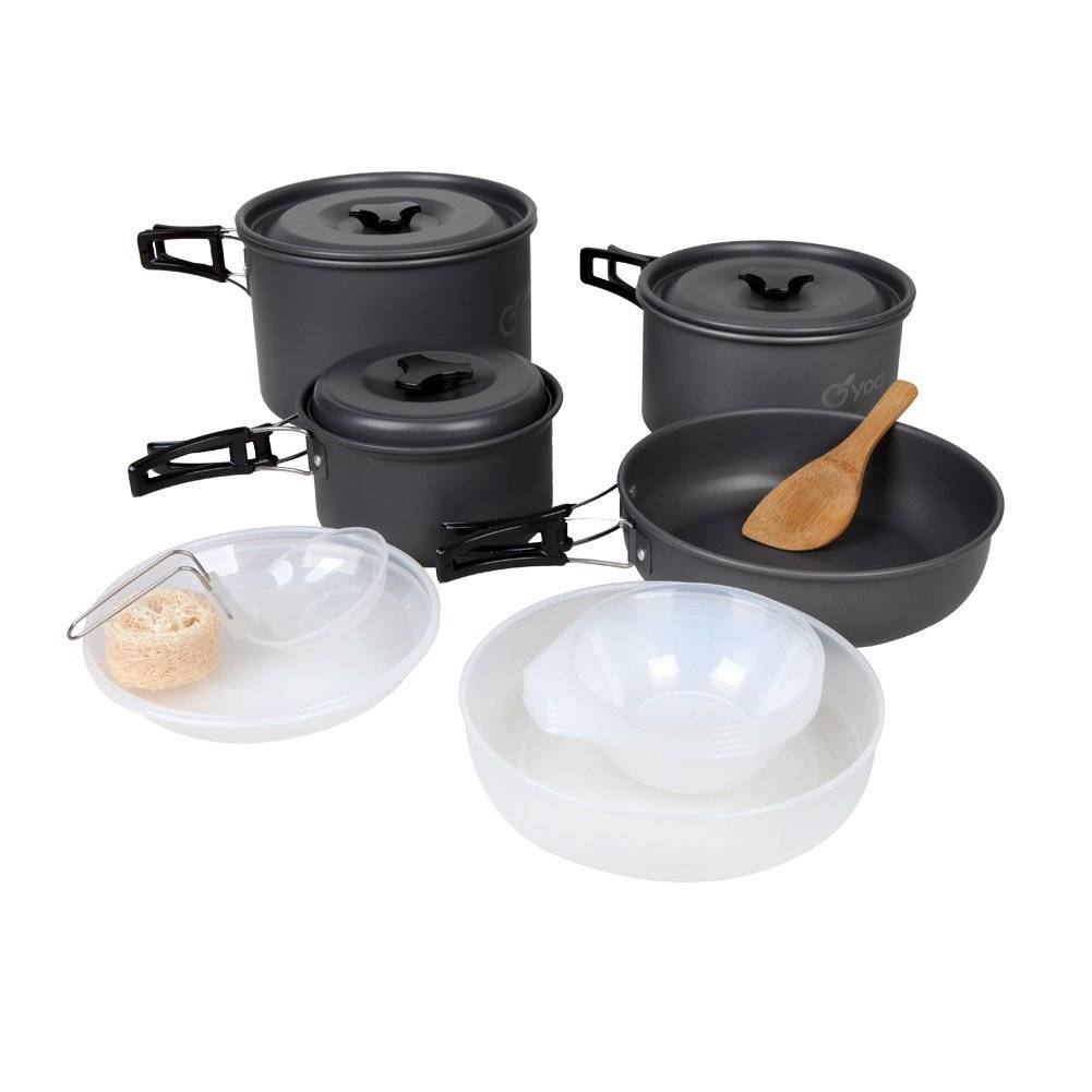 Anodized Aluminum Camping Cookware Mess Kit