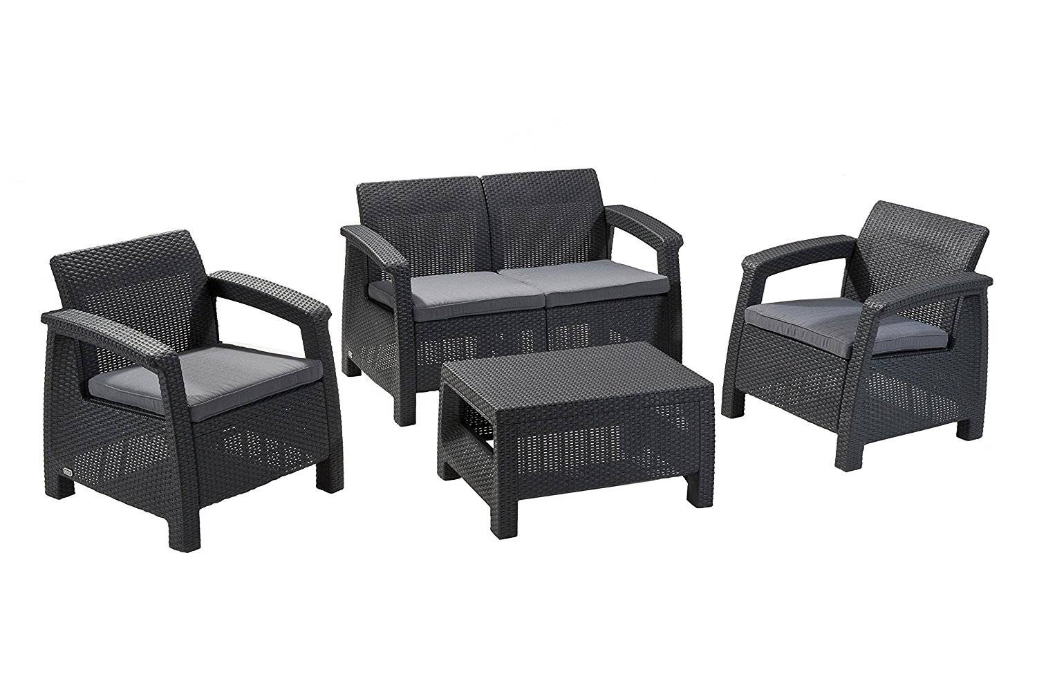 Keter Corfu 4 Piece All Weather Cushioned Outdoor Furniture Set