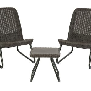 Keter Rio Brown 3 Pc All Weather Outdoor Patio Conversation Furniture