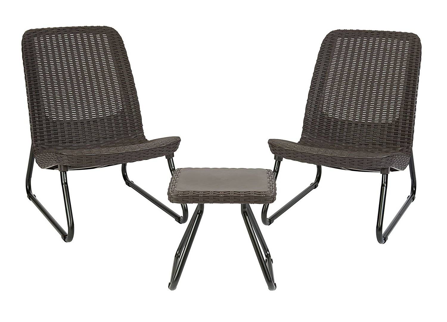 Keter Rio Brown 3 Pc All Weather Outdoor Patio Conversation Furniture