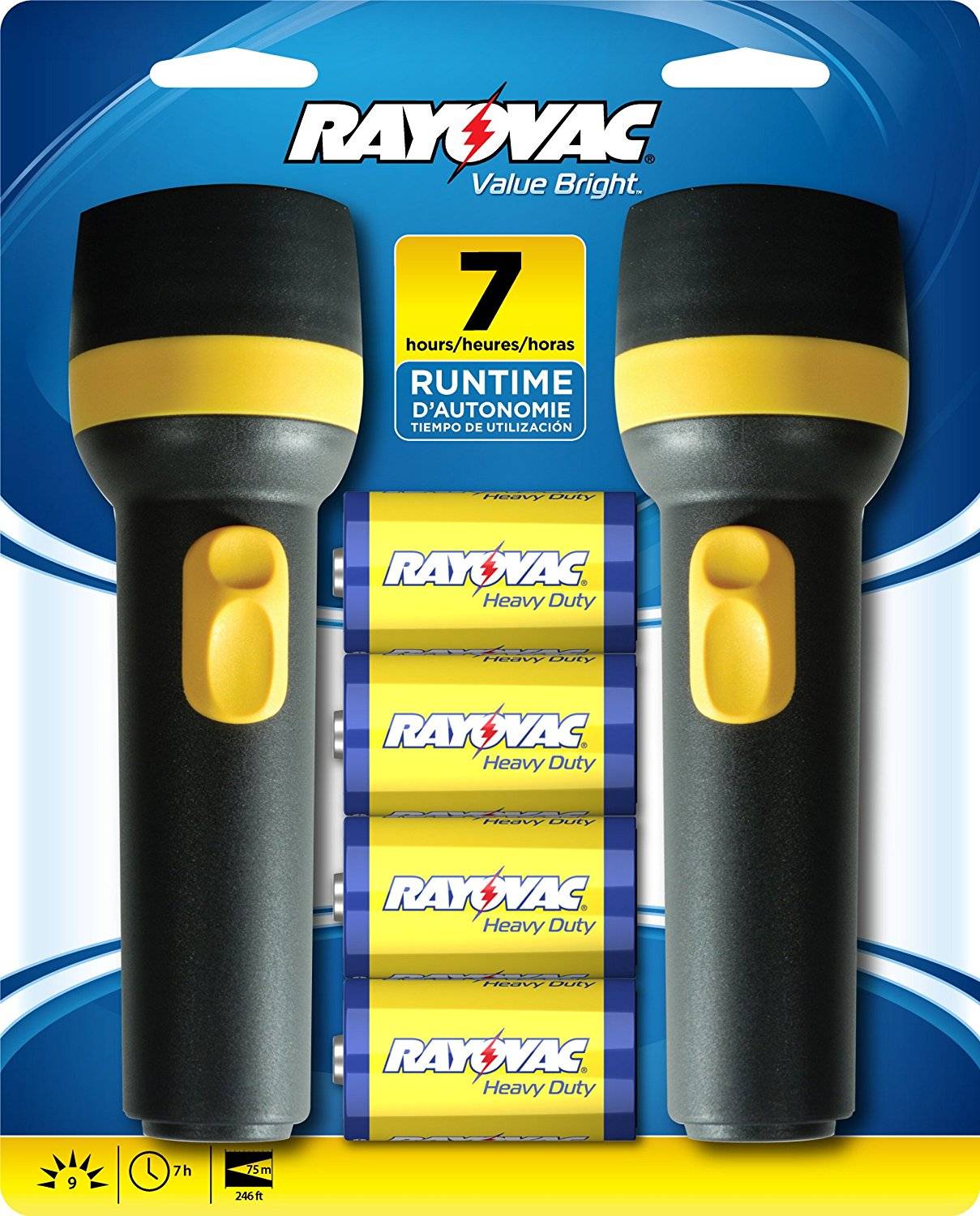 Rayovac Value Twin Pack Bright 9-Lumen 2D Economy Flashlight