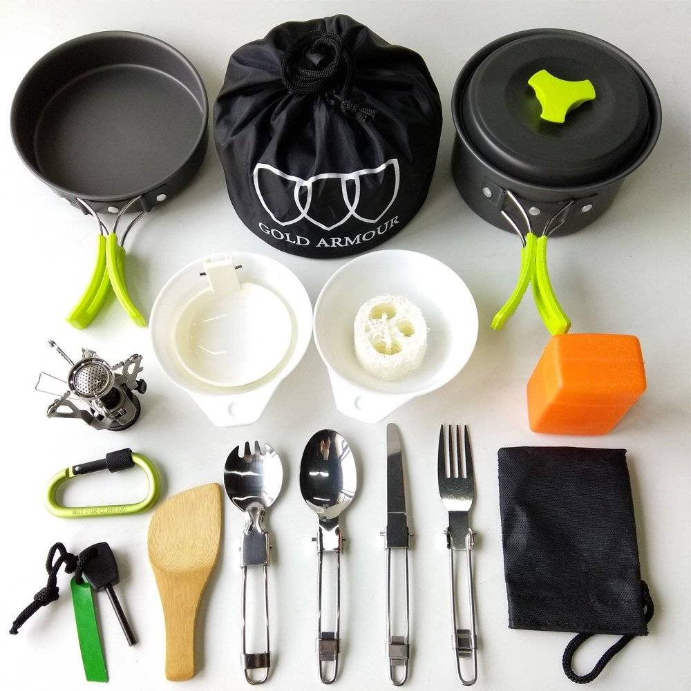 17 Piece Camping Cookware Mess Kit