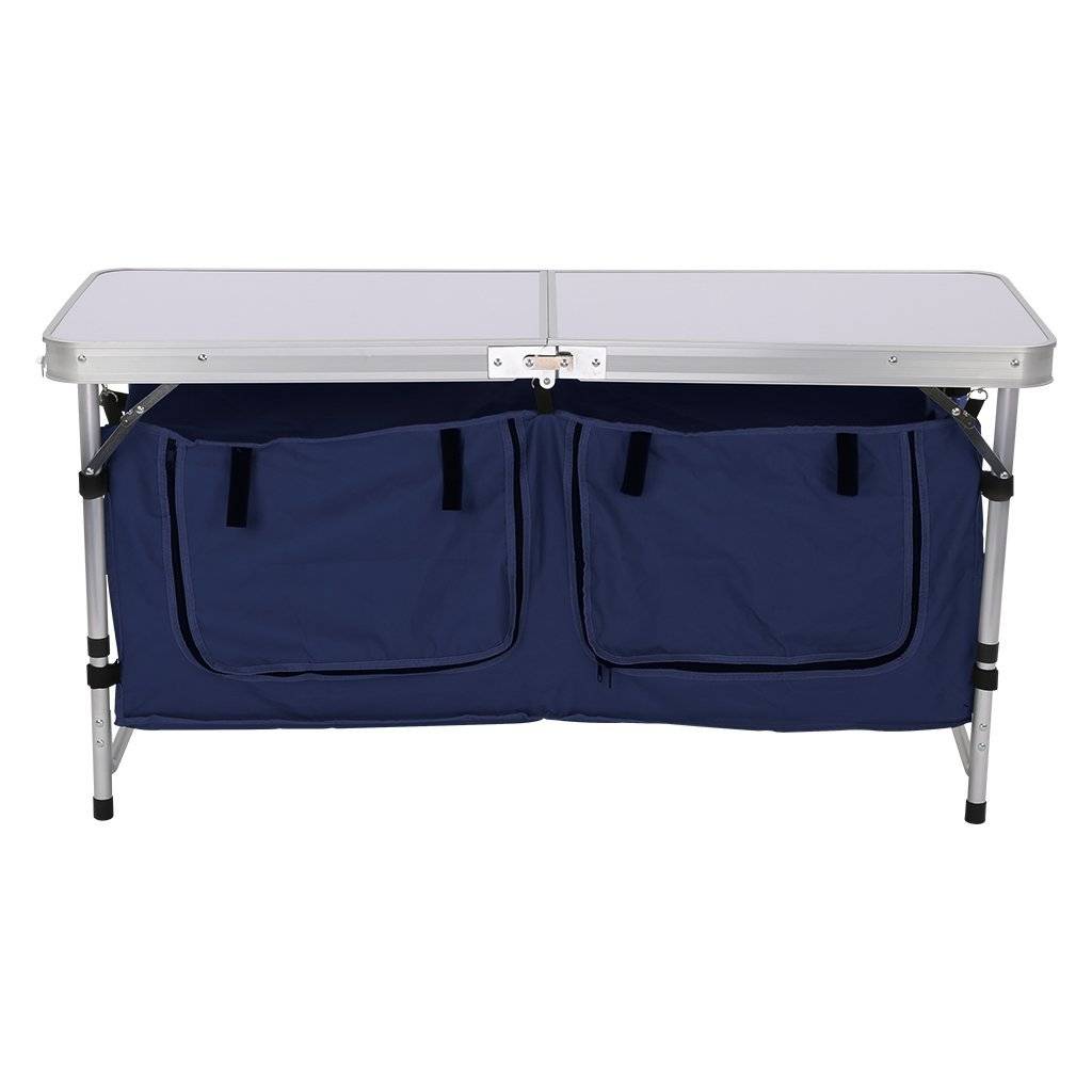 Finether Folding Camp Table with Large 2-Compartment Storage Bag
