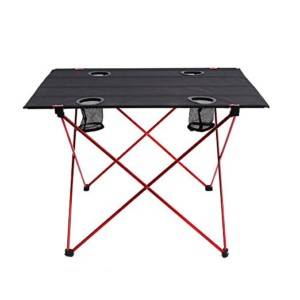 Lightweight Folding Camp Table with Cup Holders