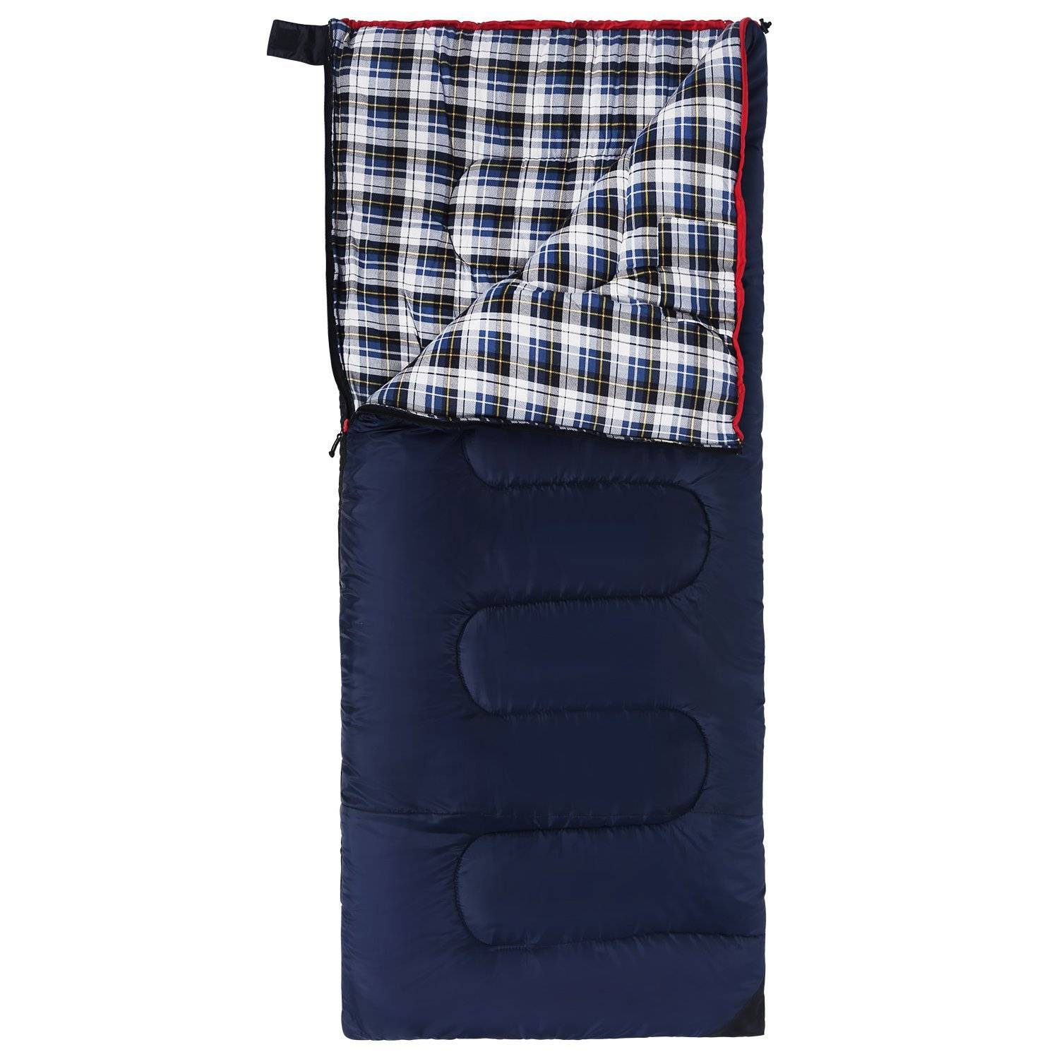 Cotton Flannel Envelope Blue 3 Season Sleeping Bag