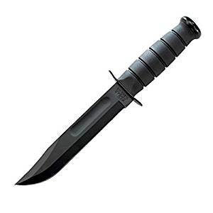 KA-BAR #1213 Black Straight Edge Knife with Hard Sheath