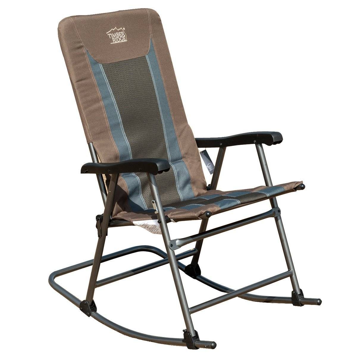 Timber Ridge 300 lb Capacity Smooth Glide Lightweight Padded Folding Rocking Chair