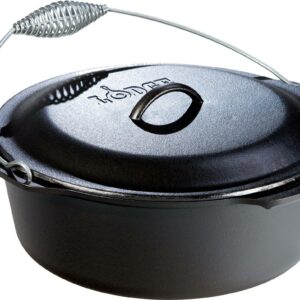 Lodge Cast Iron 9 Quart Camping Dutch Oven with Bail Handle